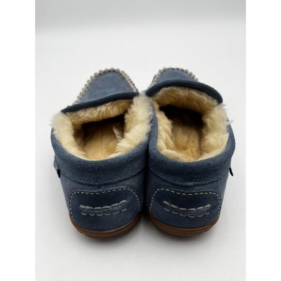 L.L. Bean women’s moccasin slippers, size 7 Medium Blue Suede Good Condition - Picture 5 of 6